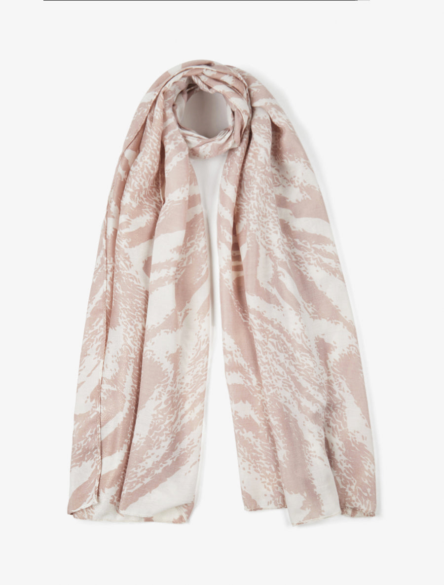 Foulard à imprimé abstrait pailleté - Beige rosé - 1