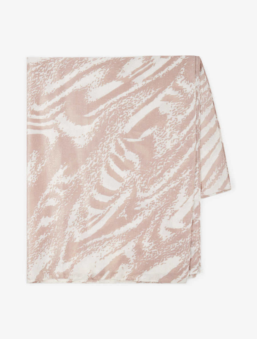Foulard à imprimé abstrait pailleté - Beige rosé - 2