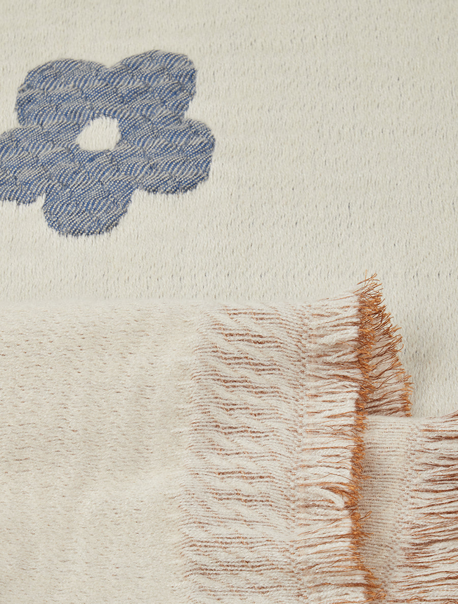 Echarpe à motif fleurs - Beige - 3