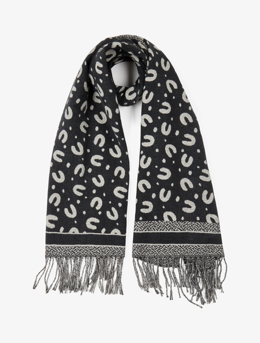 Echarpe à imprimé fer à cheval - Noir - 1