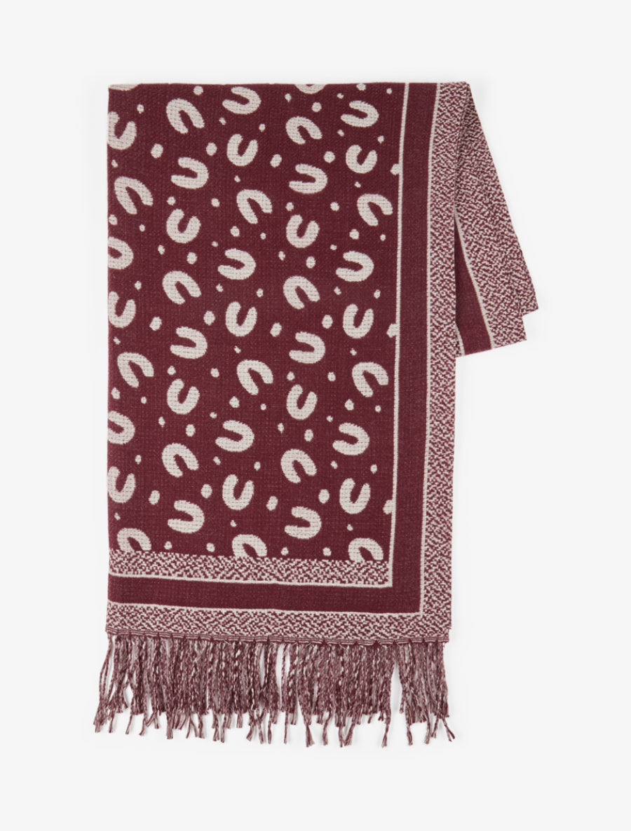 Echarpe à imprimé fer à cheval - Bordeaux - 2