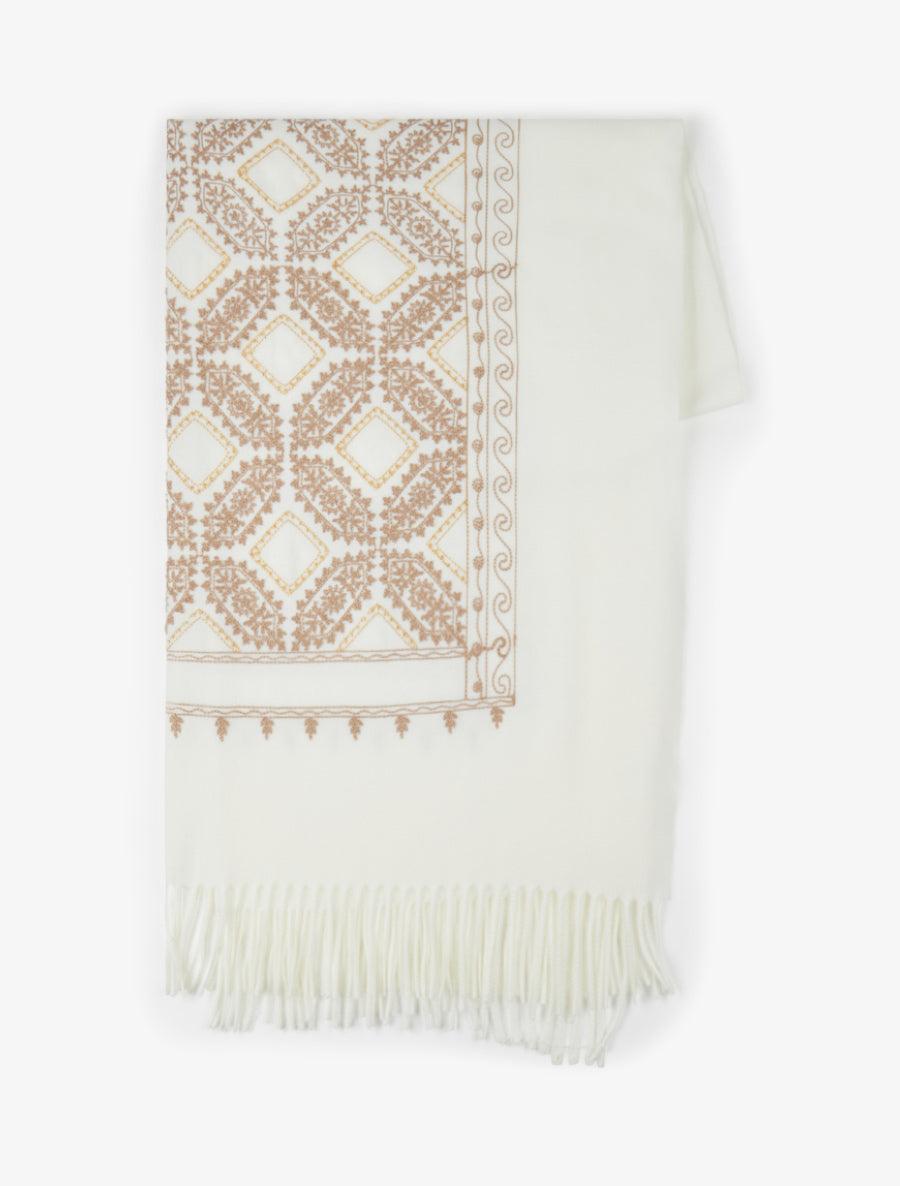 Echarpe à imprimé tapisserie - Blanc - 2