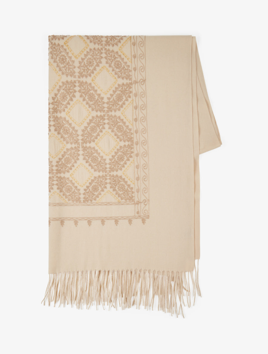 Echarpe à imprimé tapisserie - Beige - 2
