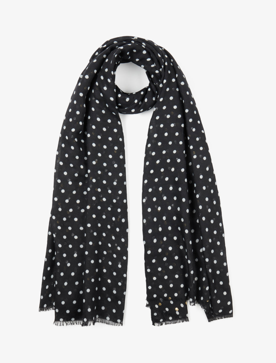 Foulard à imprimé points irisés - Noir - 1