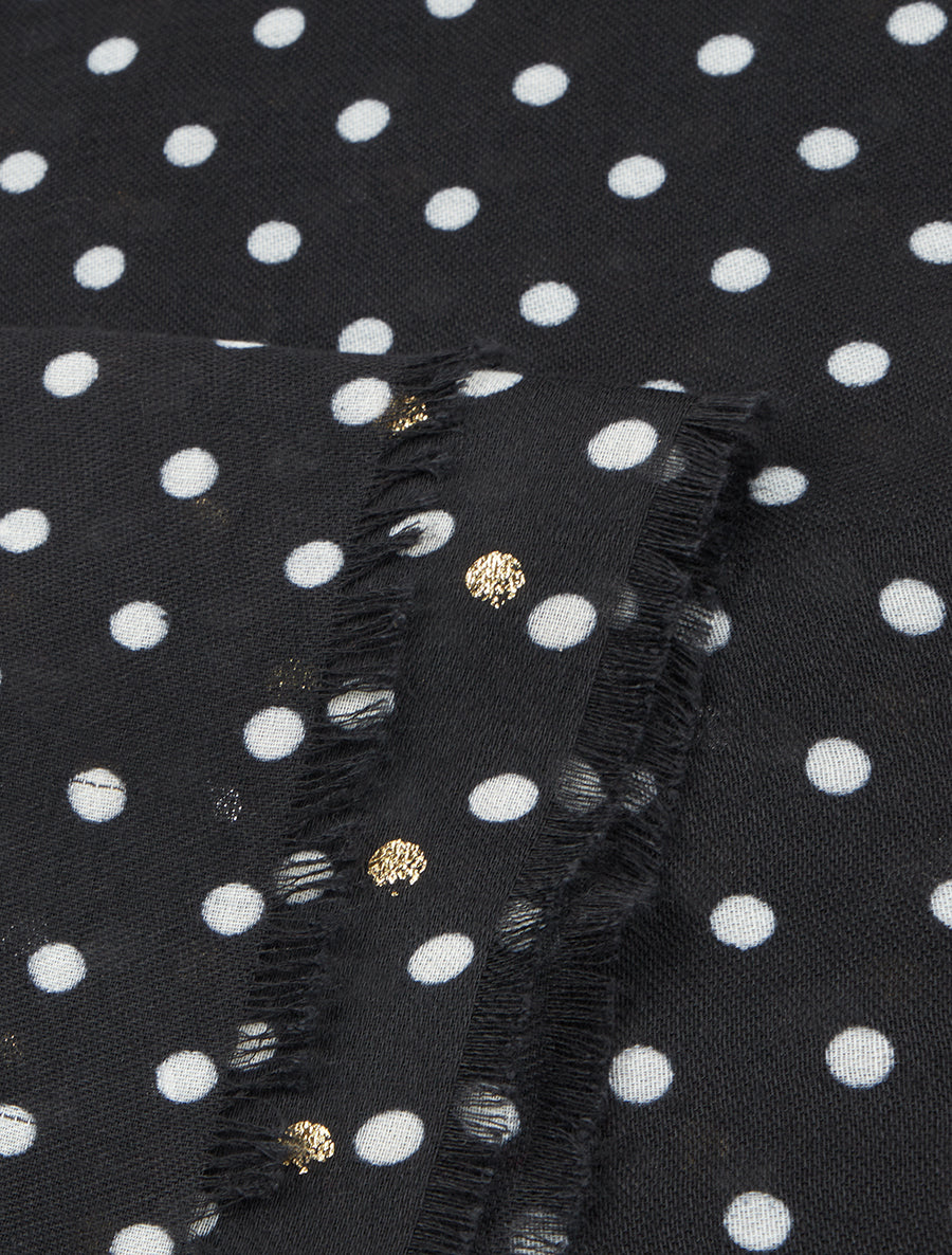 Foulard à imprimé points irisés - Noir - 3