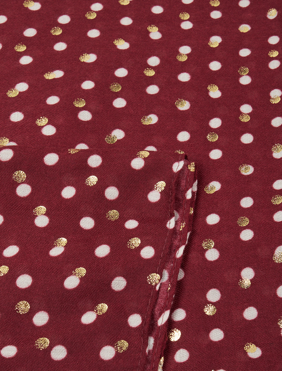 Foulard à imprimé points irisés - Bordeaux - 3