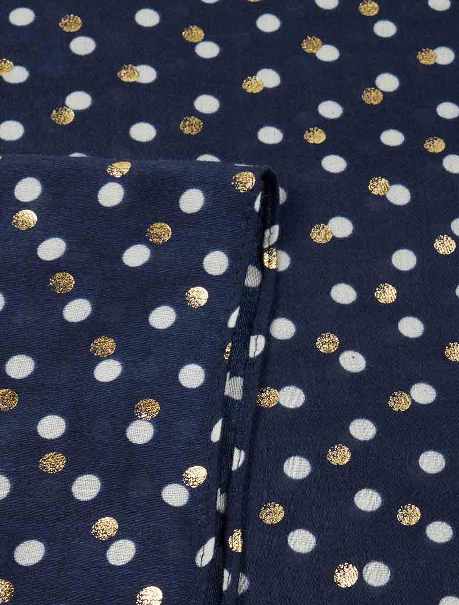 Foulard à imprimé points irisés - Marine - 3