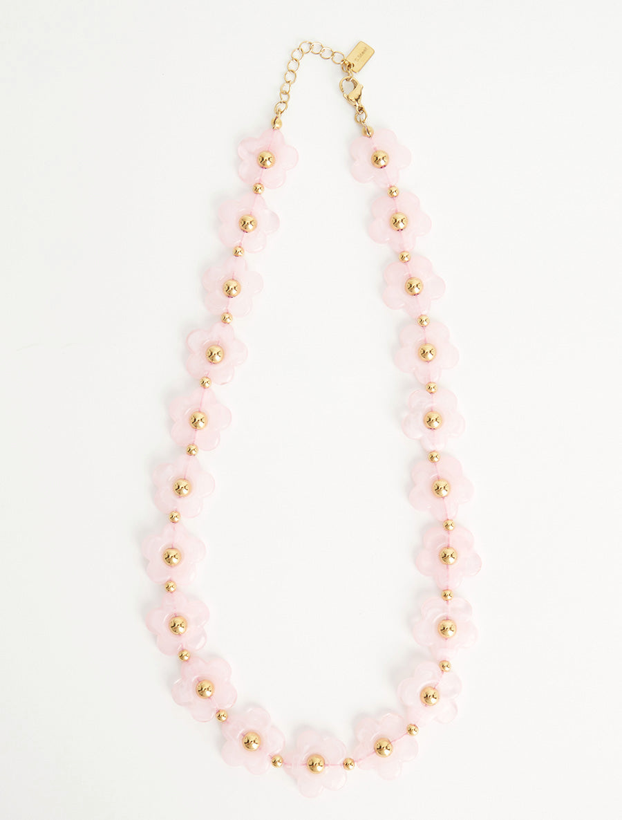 Collier motif floral - Rose - 2