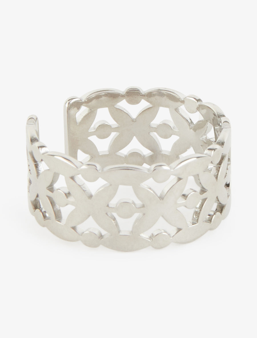Bague ajourée ajustable - Argent - 2
