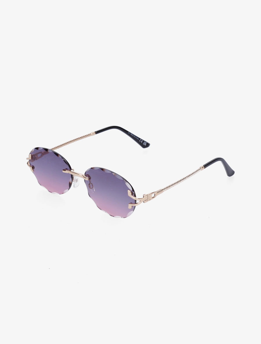 Lunettes ovales à monture torsadée - Mauve - 1