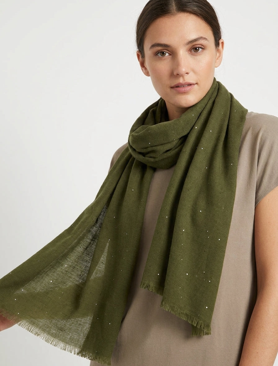 Écharpe à micro sequins - Kaki