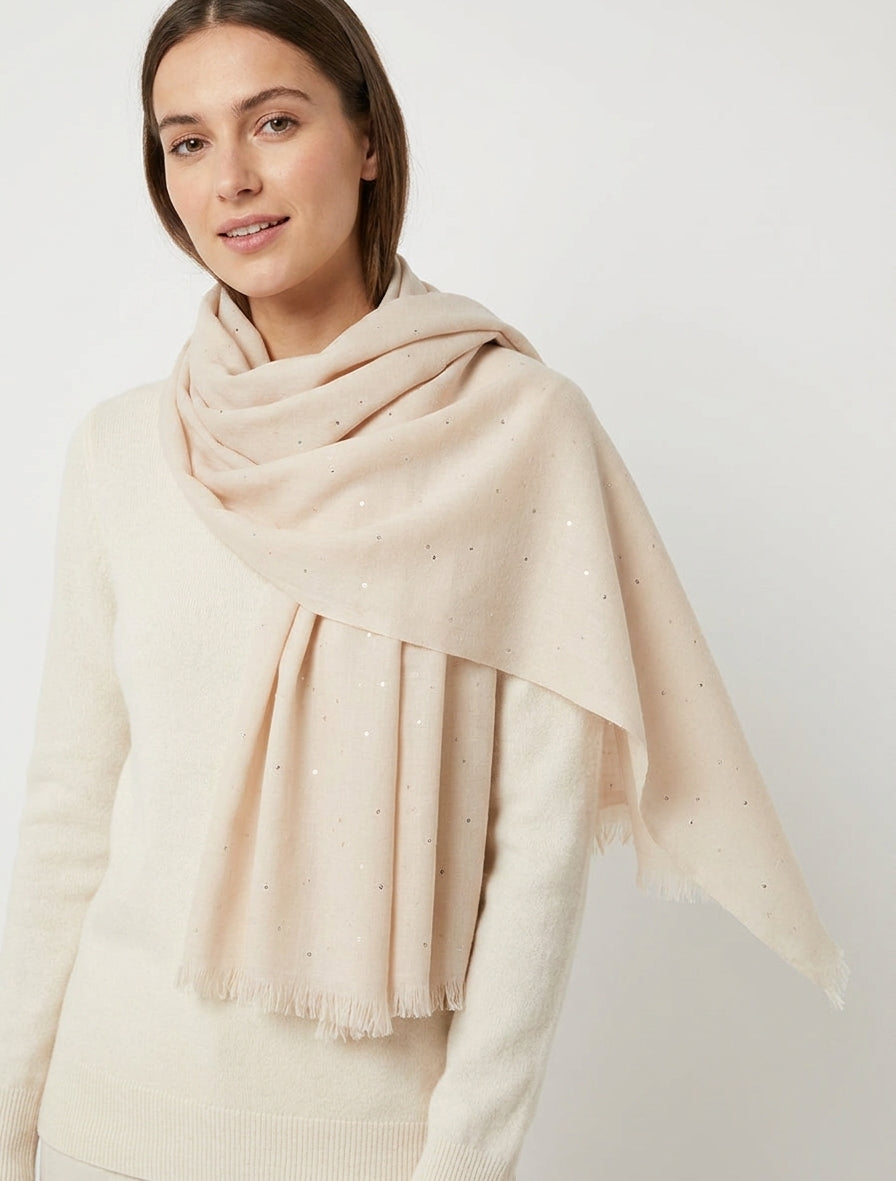 Écharpe à micro sequins - Beige