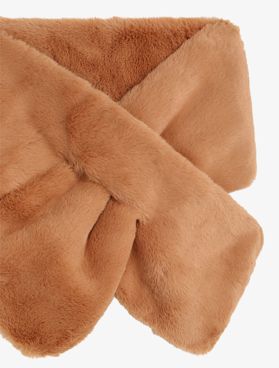 Echarpe en fausse fourrure - Camel - 3