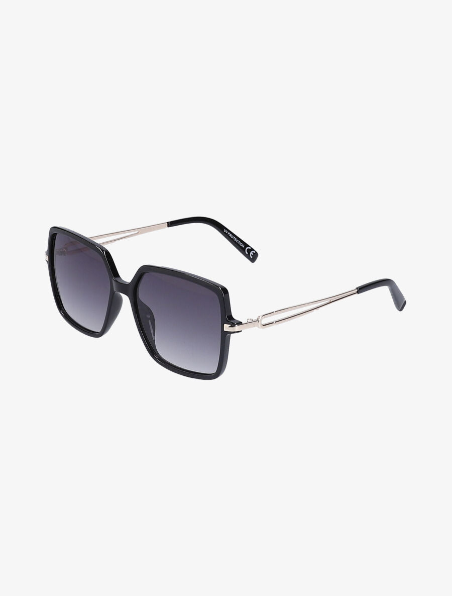 Lunettes carrées à branches stylisées - Noir - 2