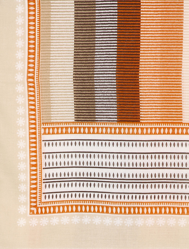 Foulard à rayures stylisées - Beige - 2