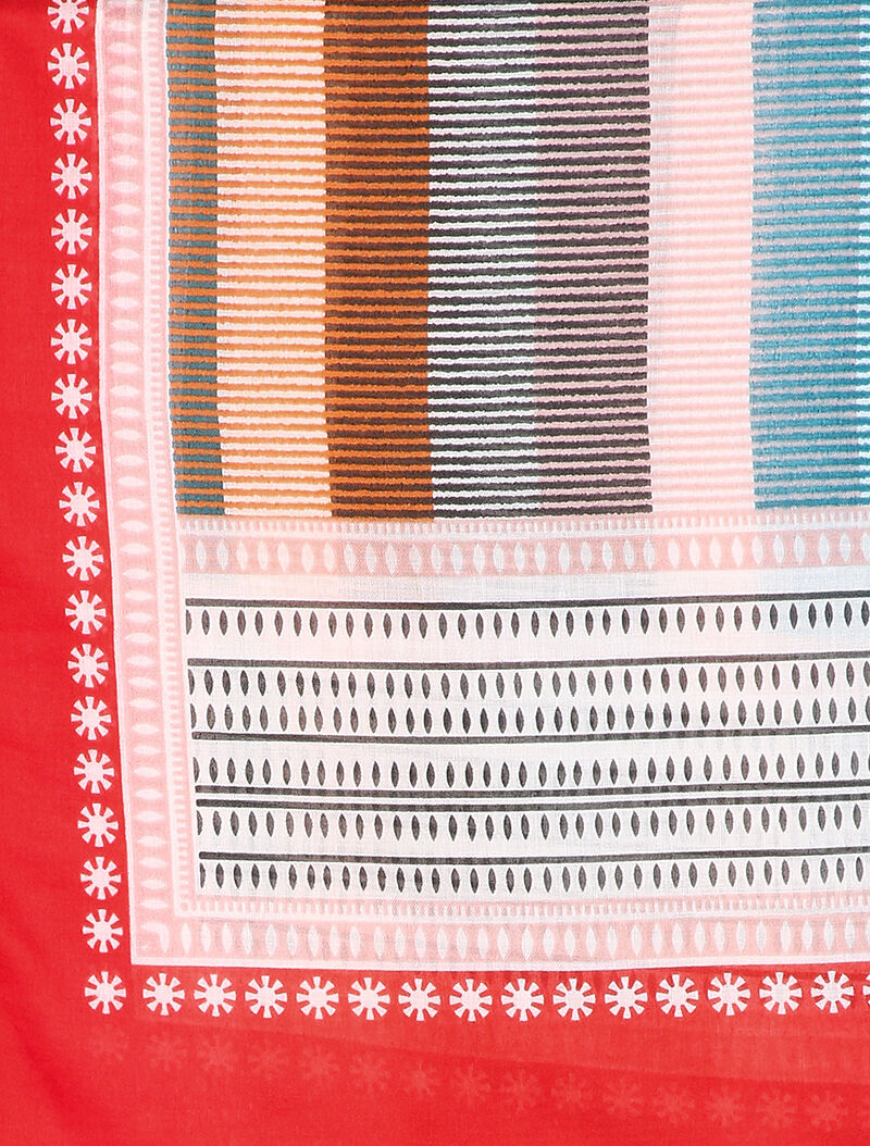 Foulard à rayures stylisées - Rouge - 2