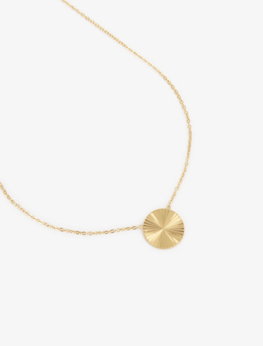 Collier à pendentif rond stylisé - Or - 3