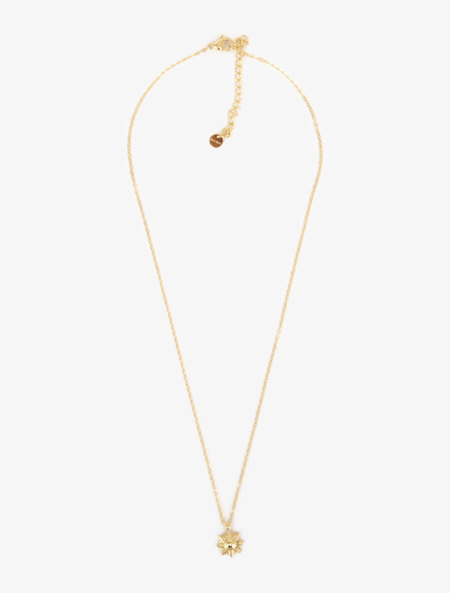 Collier à pendentif fleur stylisée - Or - 1