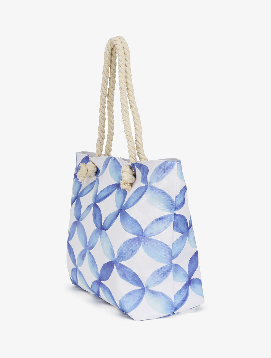 Sac de plage imprimé céramique - Bleu - 2