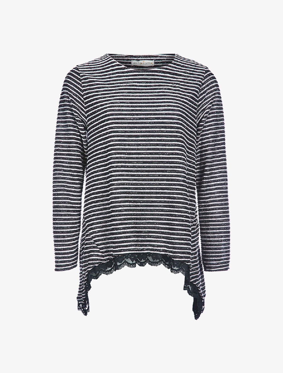 Top ample rayures irisées - Noir - 5