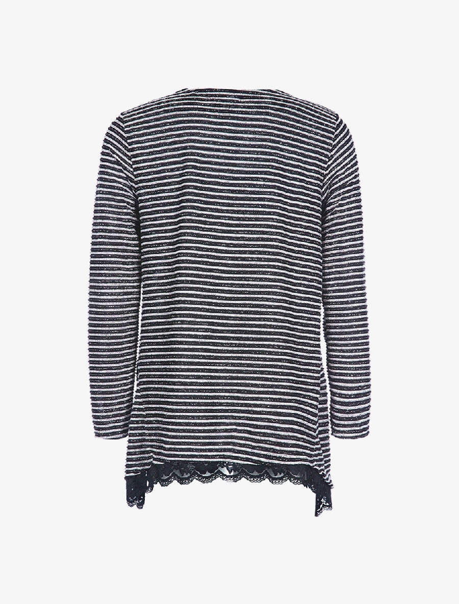 Top ample rayures irisées - Noir - 2