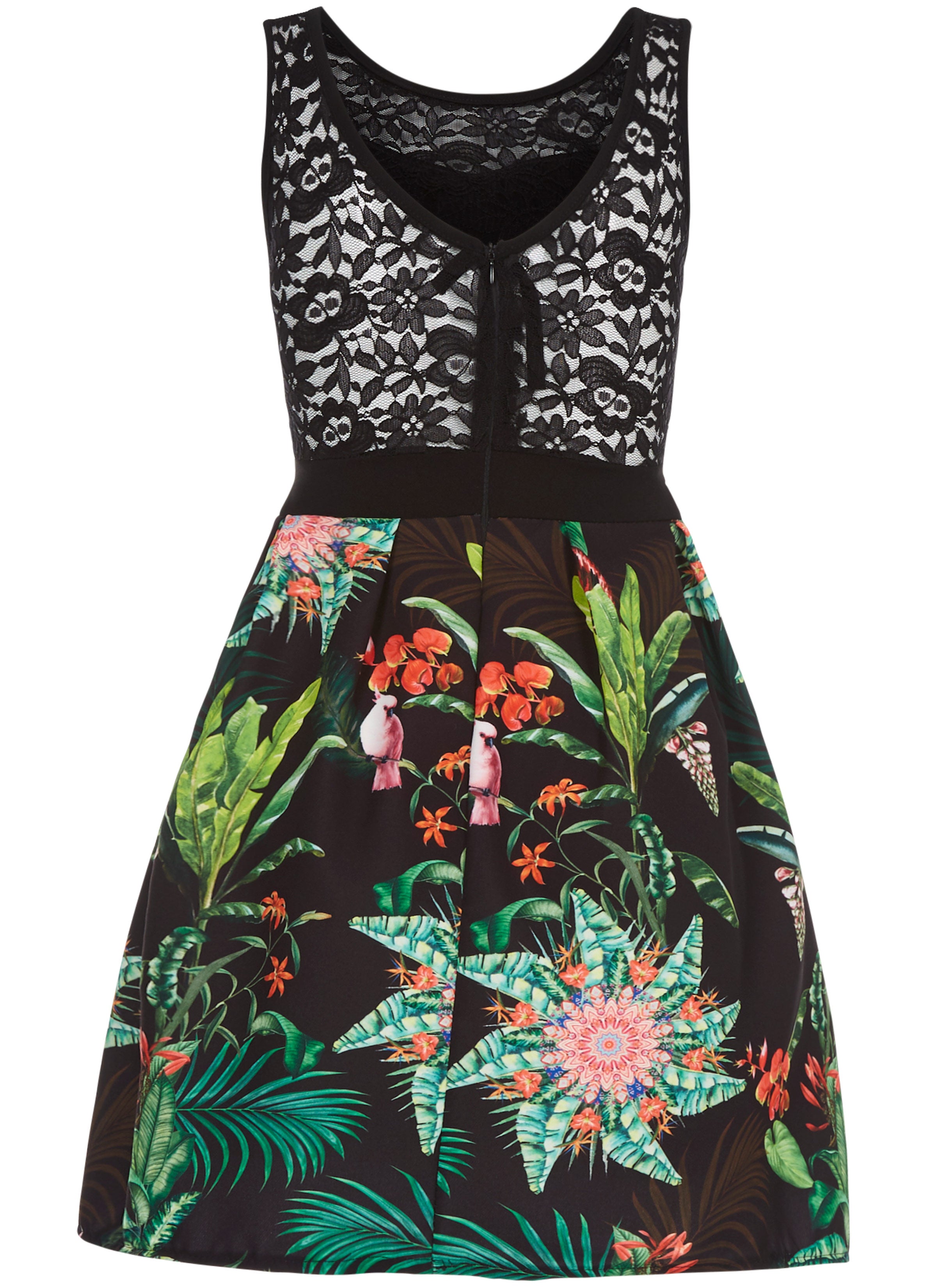Robe patineuse buste dentelle - noir - 2