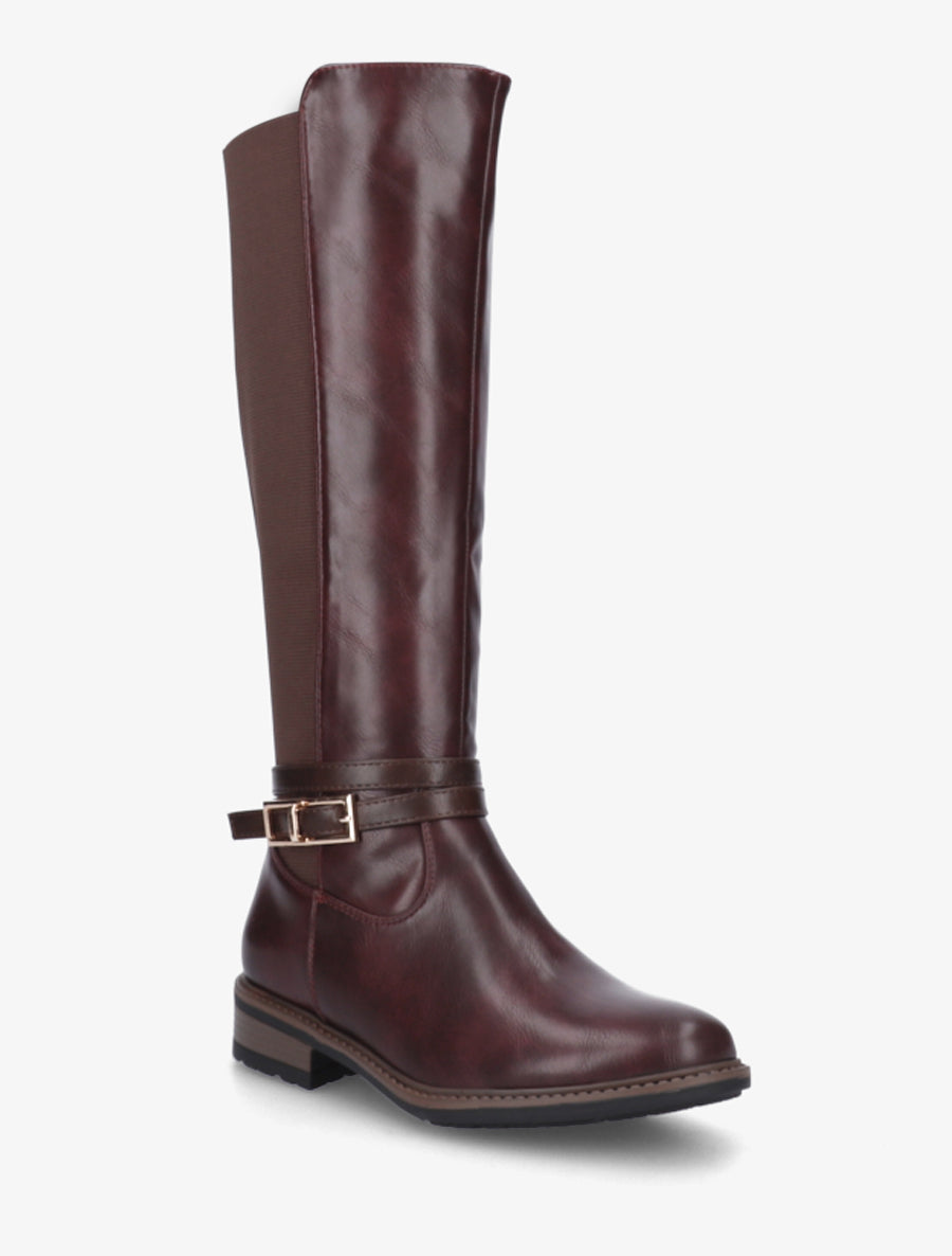 Bottes unies élastiquées - Lie de vin - 2
