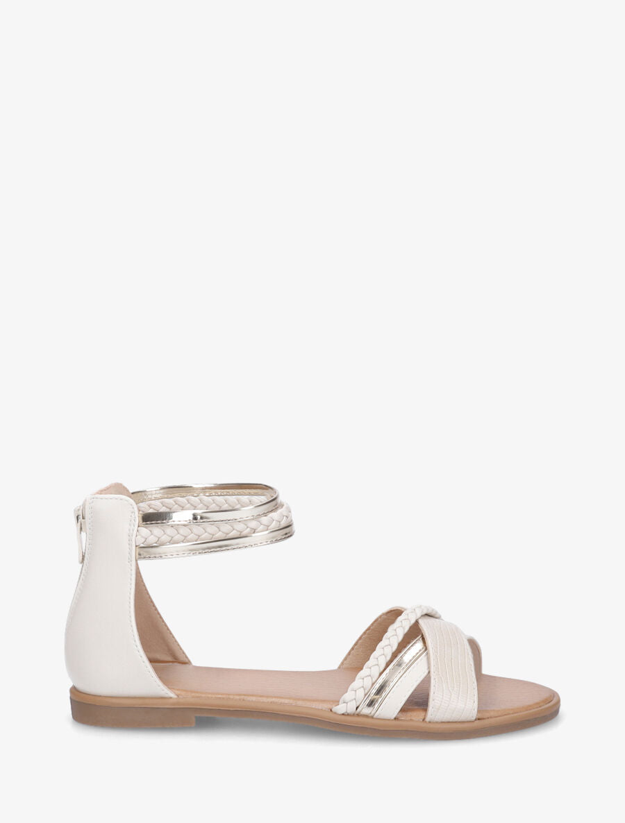 Nu-pieds tressé en simili - Beige - 1