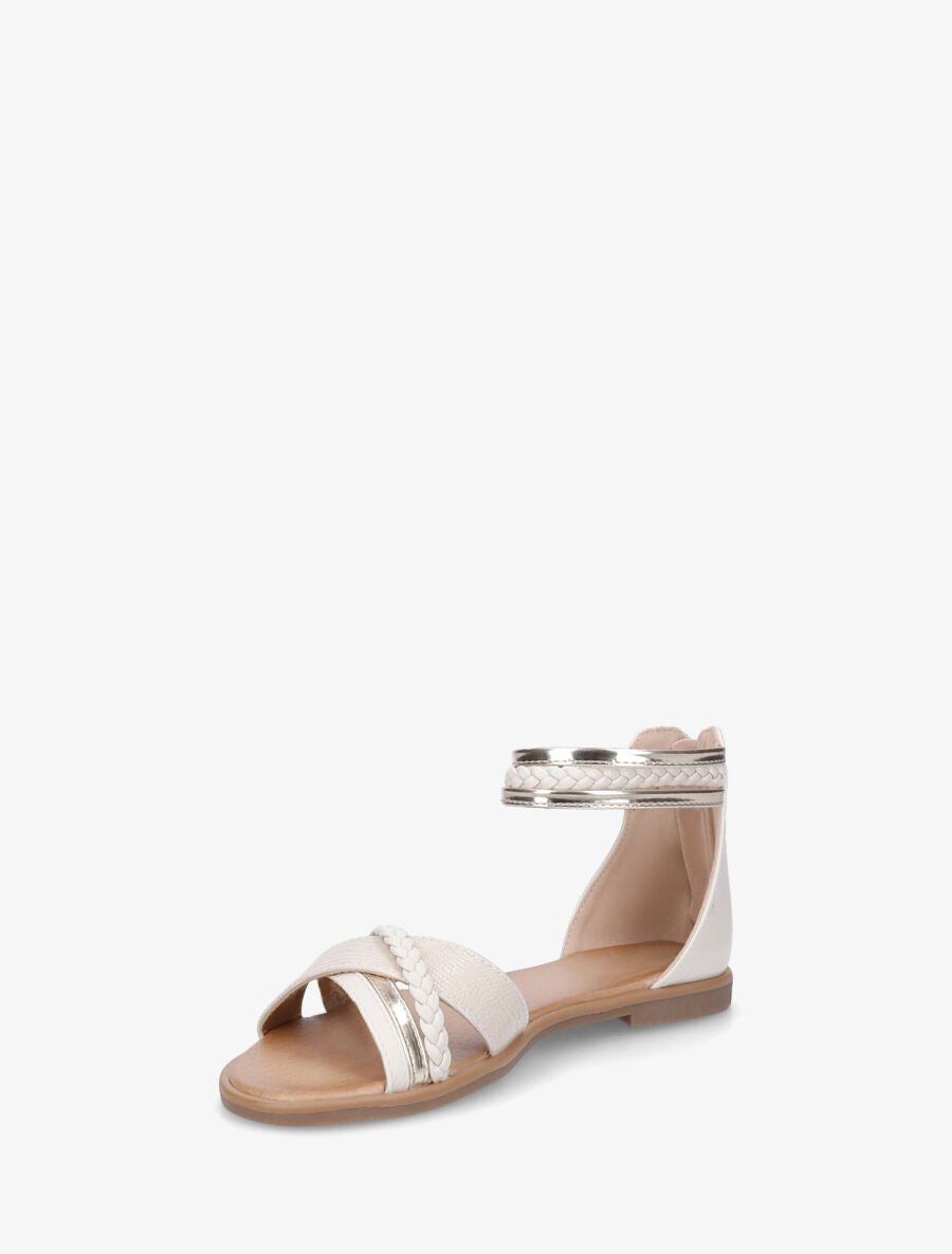 Nu-pieds tressé en simili - Beige - 3
