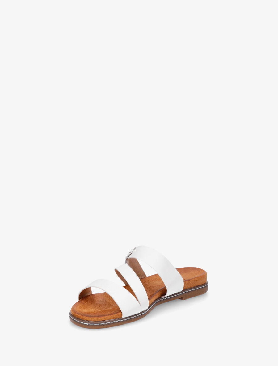 Nu-pieds en simili à boucle - Blanc - 3