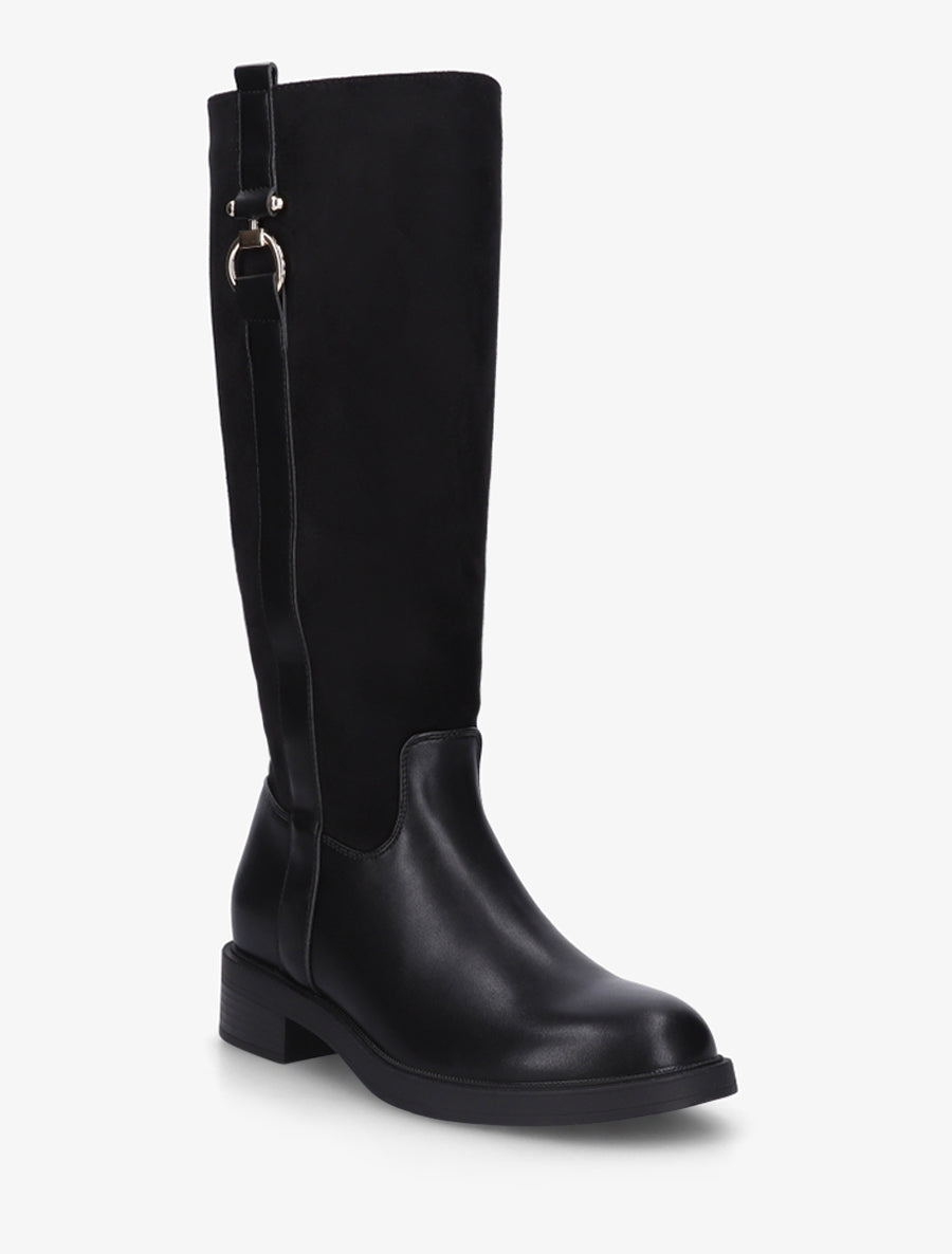 Bottes cavalières bi-matière à boucle - Noir - 2