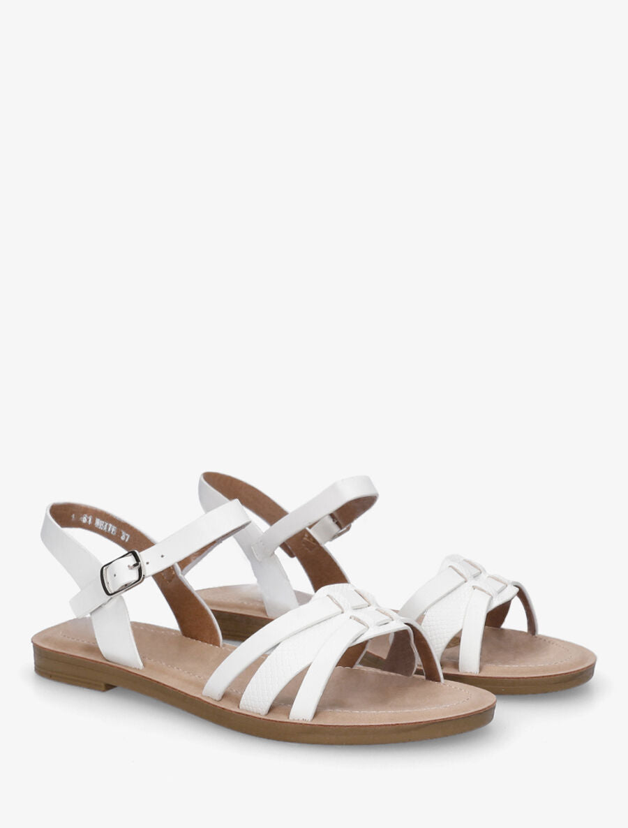 Nu-pieds à bride fantaisie python - Blanc - 4