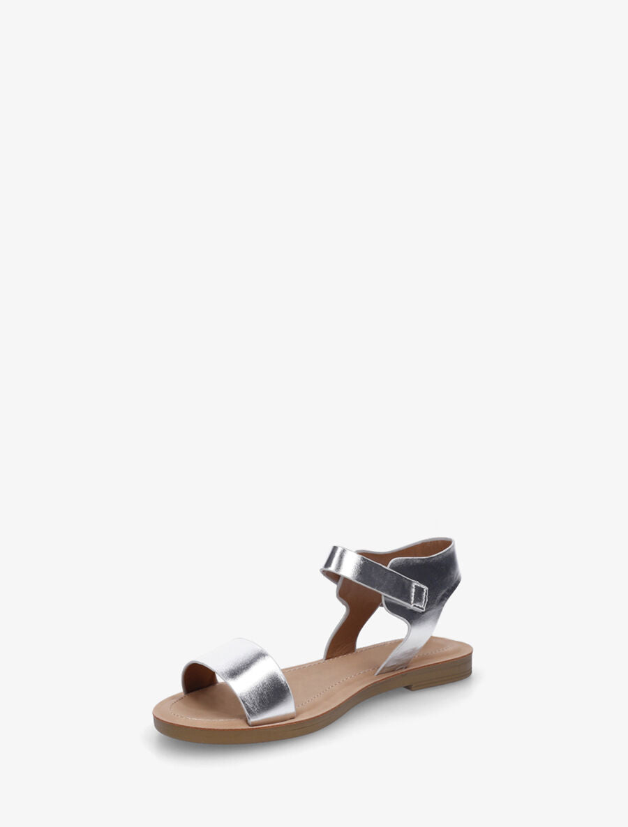Nu-pieds basiques en simili - Argent - 3