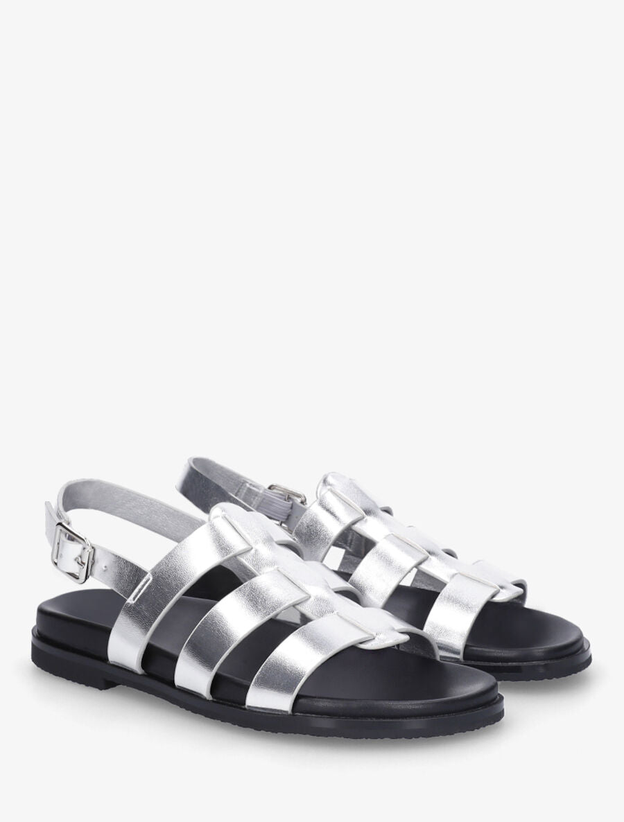 Nu-pieds style spartiates - Argent - 4
