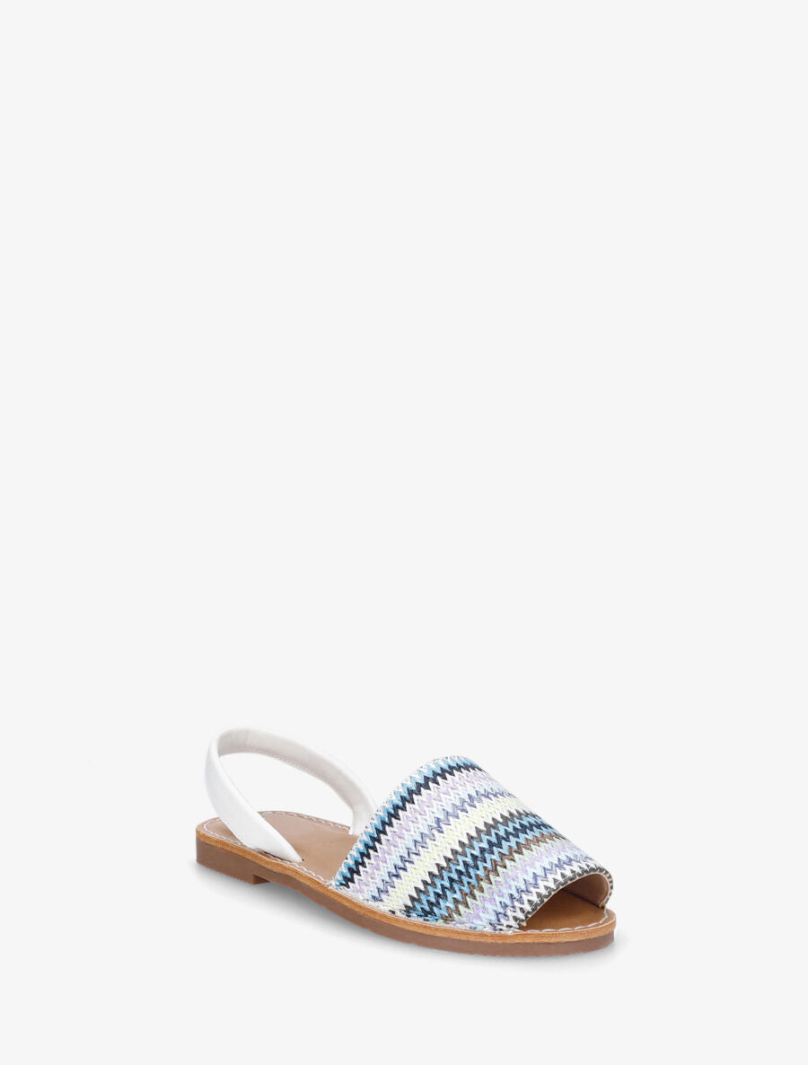 Nu-pieds à brides tressées motif zigzag - Blanc - 2