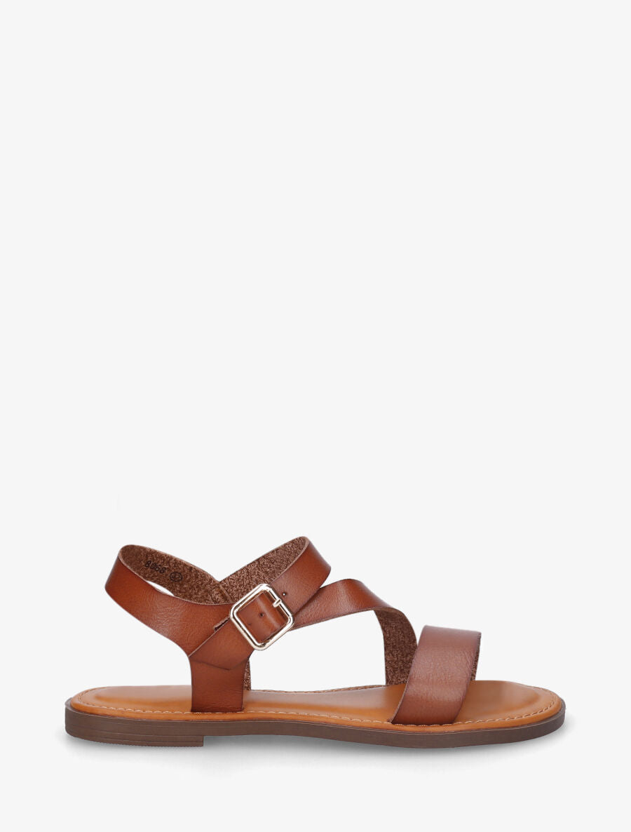 Nu-pieds classiques en simili - Marron - 1