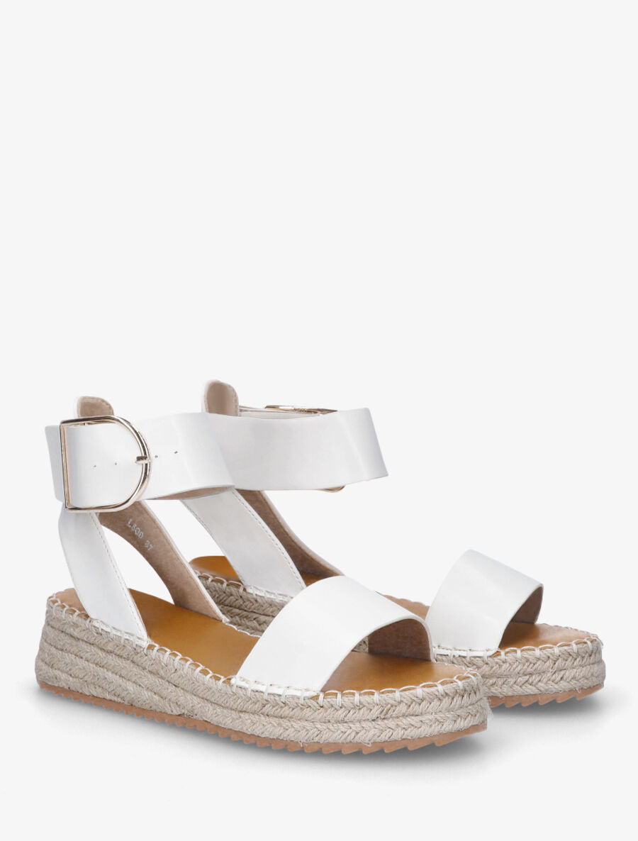 Sandales style espadrille à bride épaisse - Blanc - 4