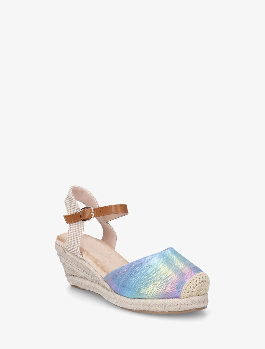 Espadrilles irisées en tissu - Bleu - 2