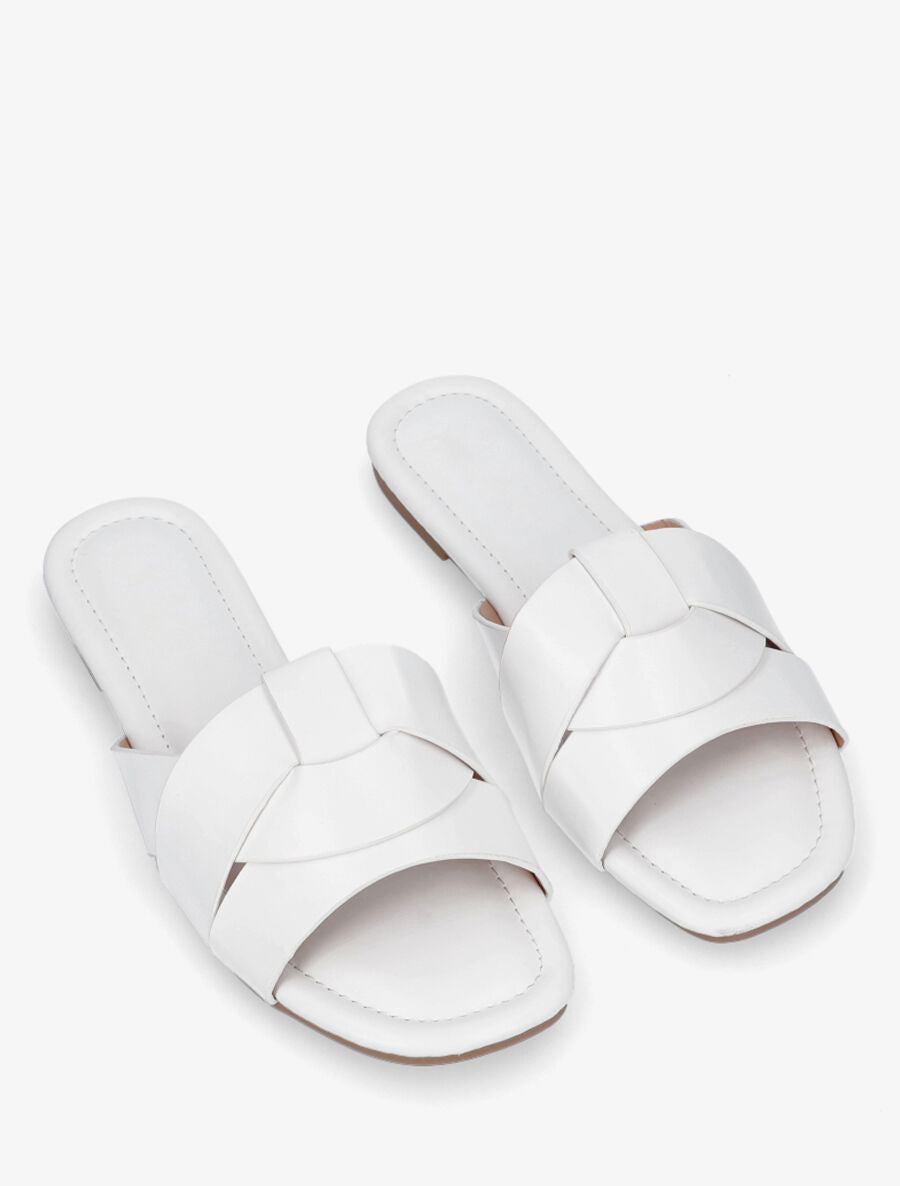 Claquettes à brides entrelacées - Blanc - 4