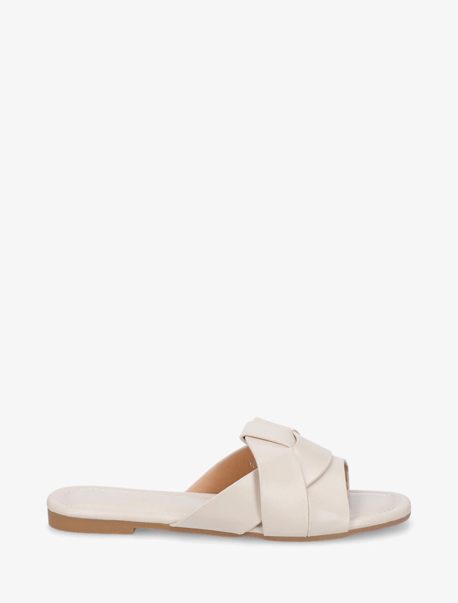 Claquettes à brides entrelacées - Beige - 5