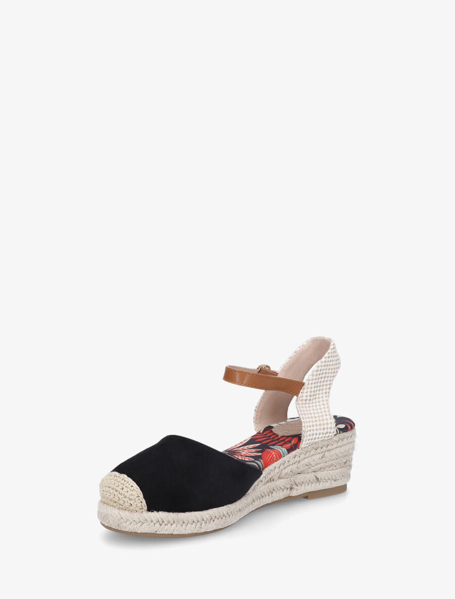 Espadrille en suédine à semelle fantaisie - Noir - 3