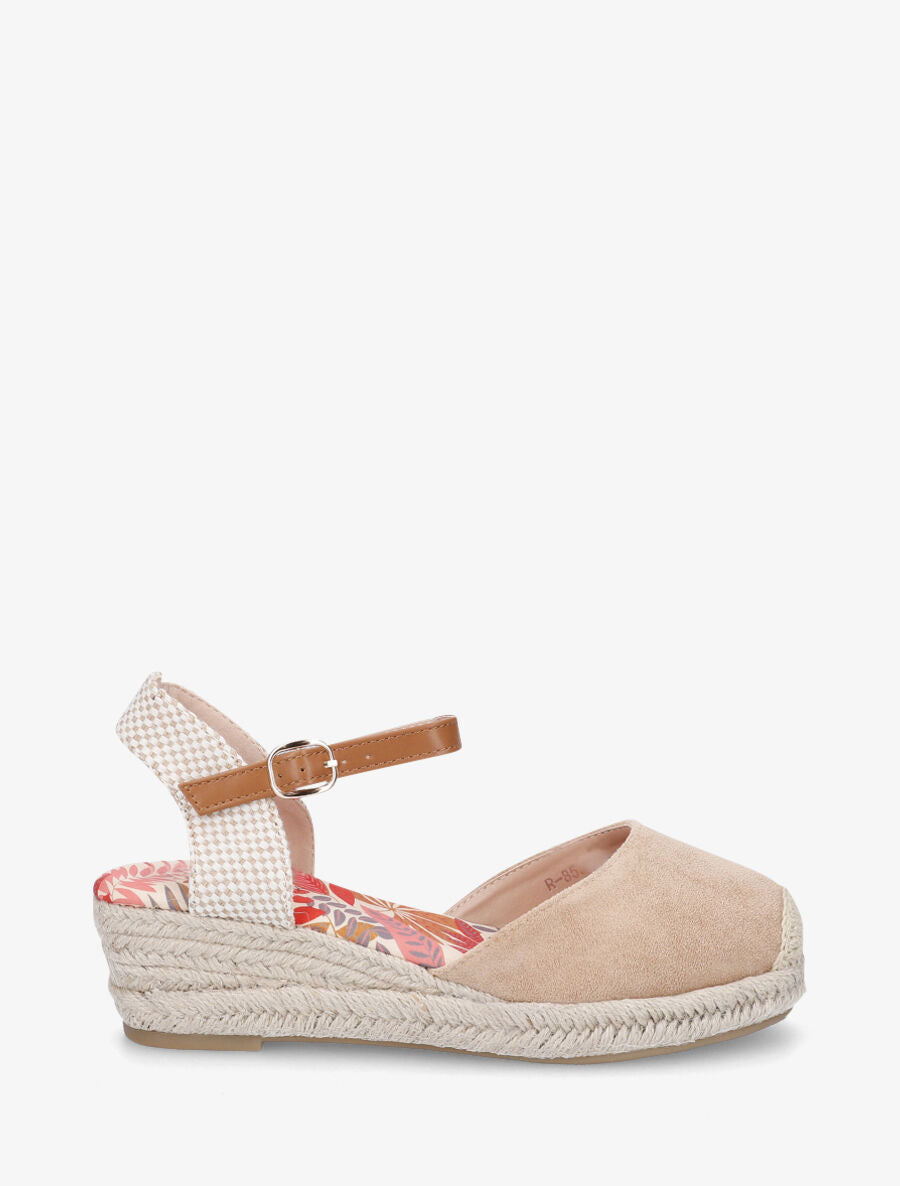 Espadrille en suédine à semelle fantaisie - Taupe - 1