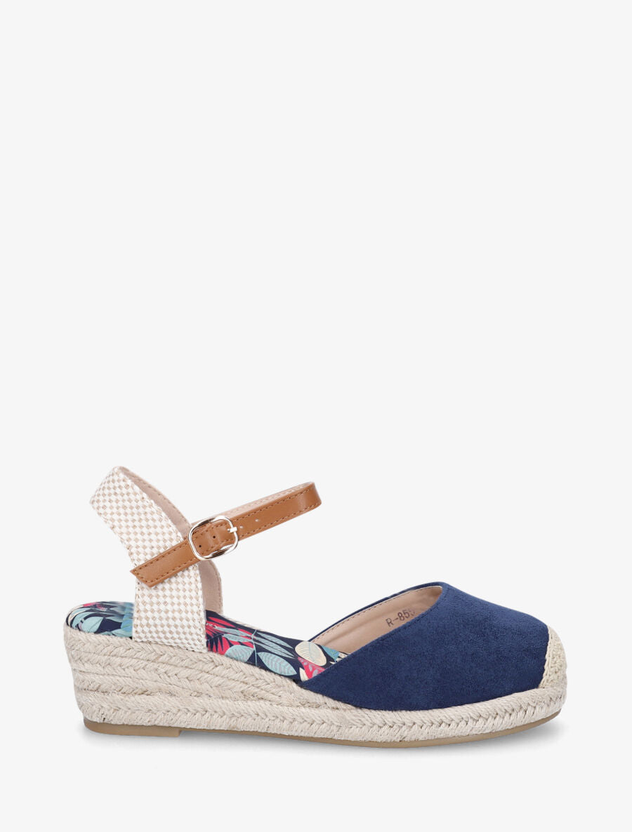 Espadrille en suédine à semelle fantaisie - Marine - 1