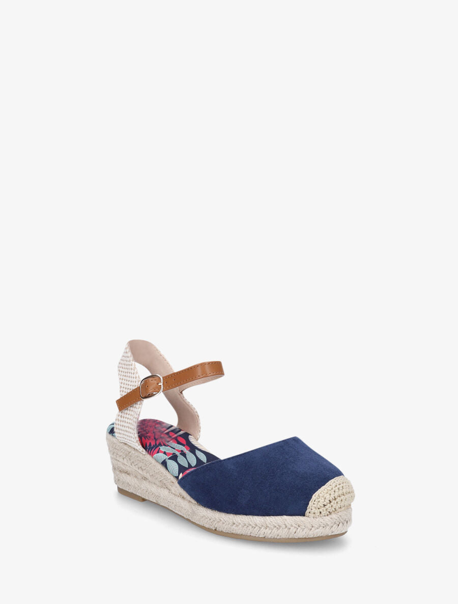 Espadrille en suédine à semelle fantaisie - Marine - 2