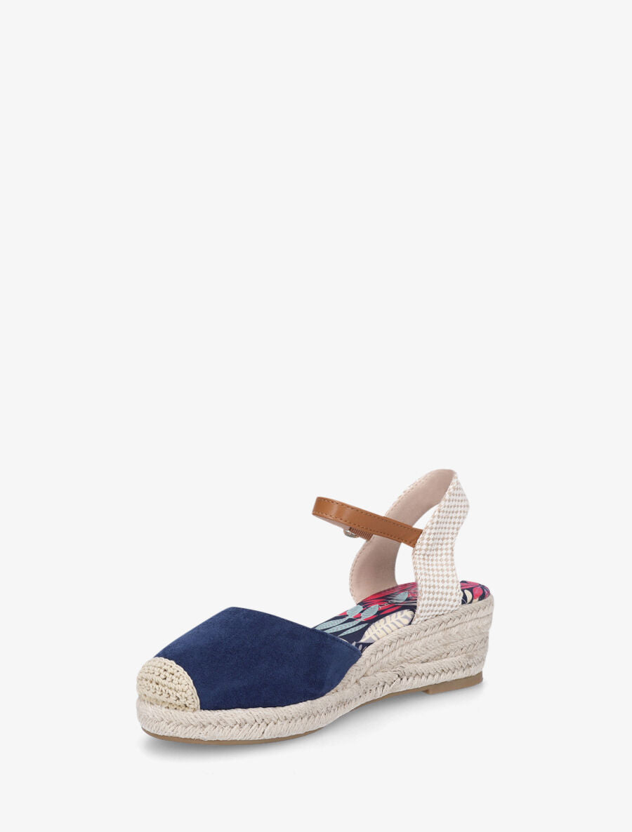 Espadrille en suédine à semelle fantaisie - Marine - 3