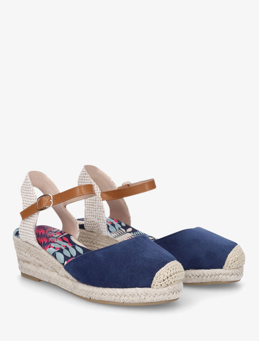 Espadrille en suédine à semelle fantaisie - Marine - 4