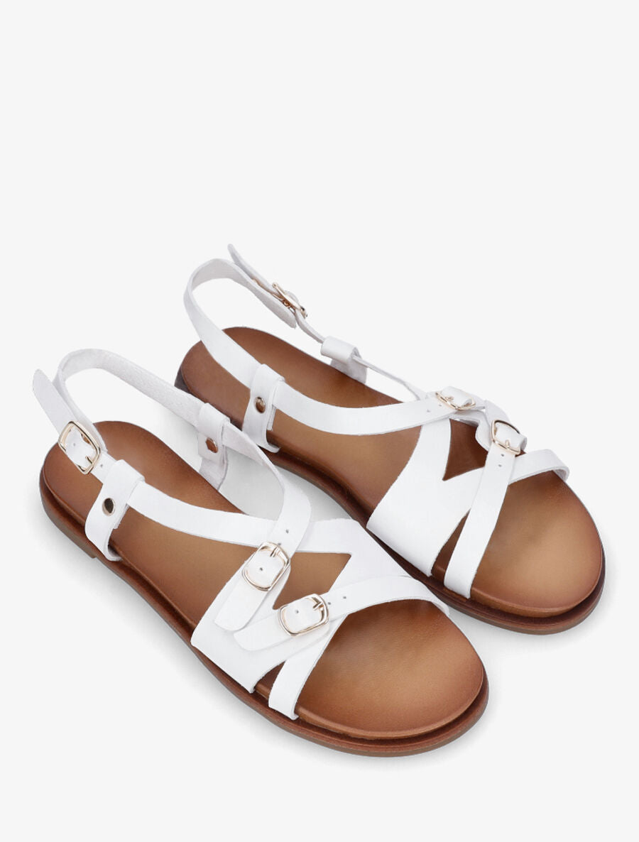 Nu-pieds brides à boucles croisées - Blanc - 4