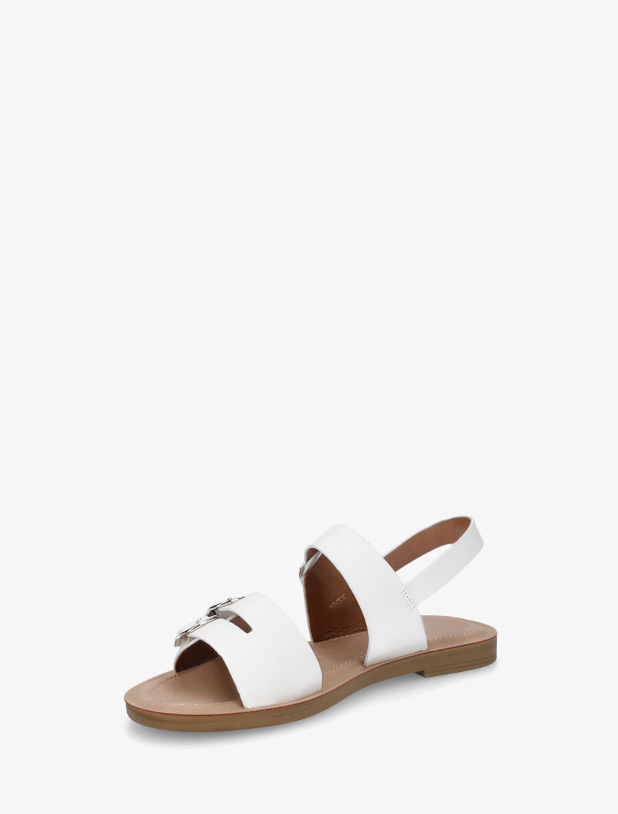 Nu-pieds en simili à boucle métallique - Blanc - 3