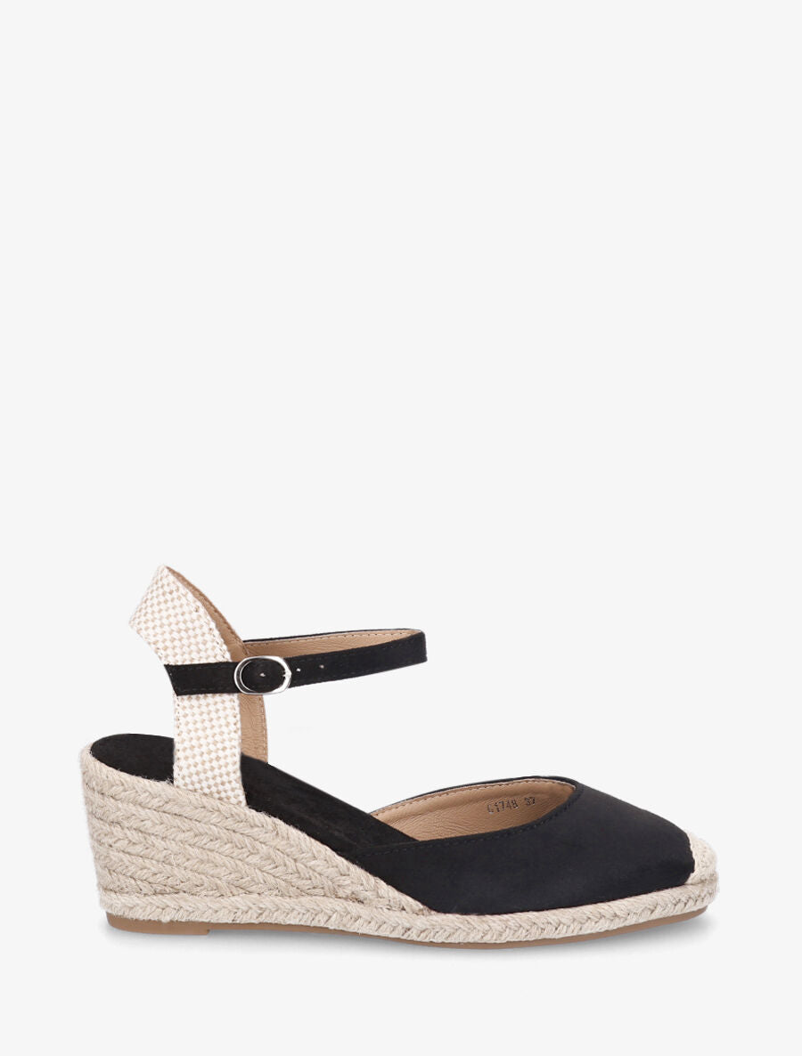 Espadrilles mi-hautes en suédine - Noir - 5