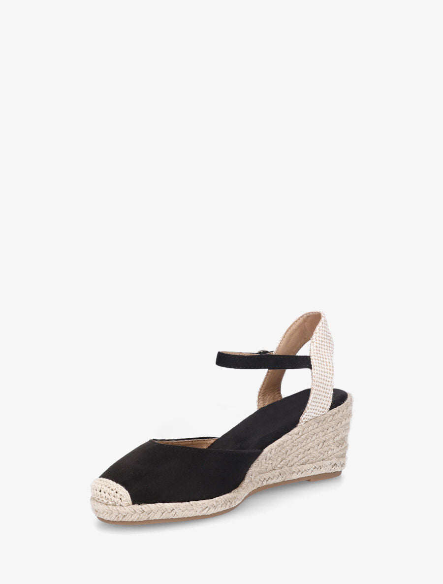 Espadrilles mi-hautes en suédine - Noir - 3